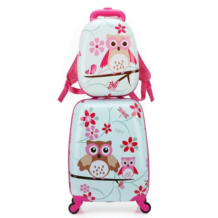 Owl Rolling Backpack - 13 and 18 inch a set