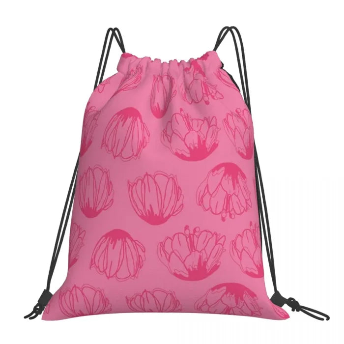 Pink Drawstring Backpack