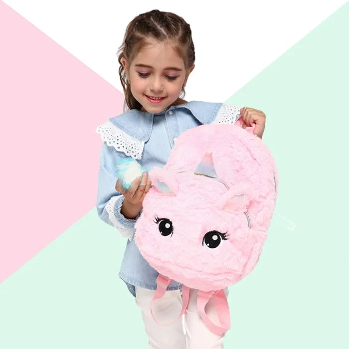 Pink Fluffy Unicorn Backpack