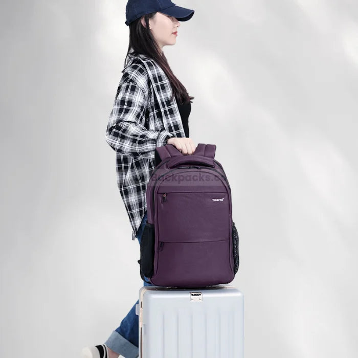 Purple Anti Theft Backpack - 3032C Purple 15.6