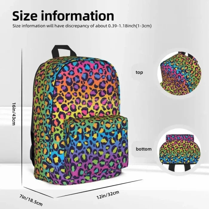 Rainbow Leopard Print Backpack