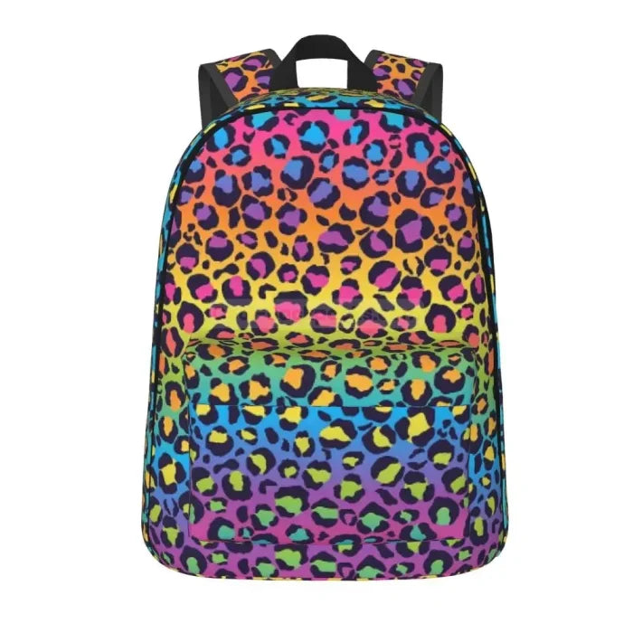 Rainbow Leopard Print Backpack