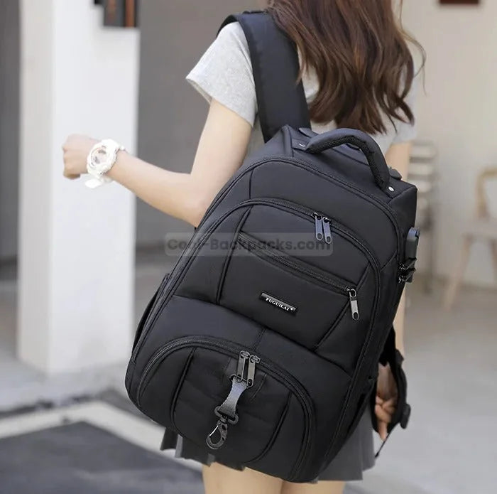 Roller Suitcase Backpack - Black