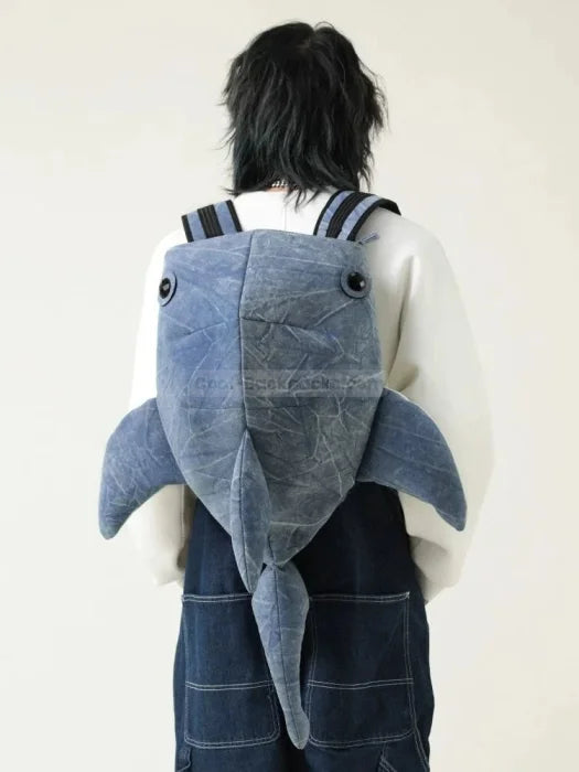 Shark Plush Backpack - Blue