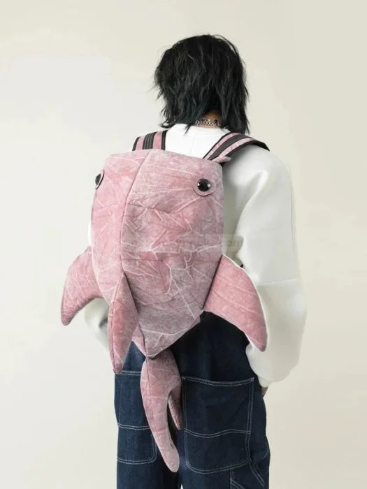 Shark Plush Backpack - Pink