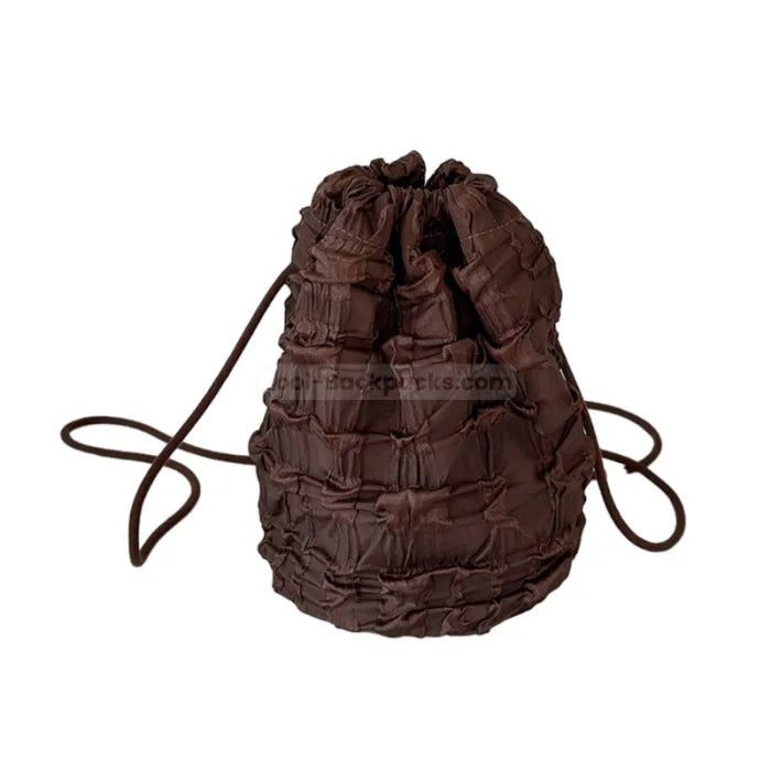 Small Drawstring Backpack - Brown