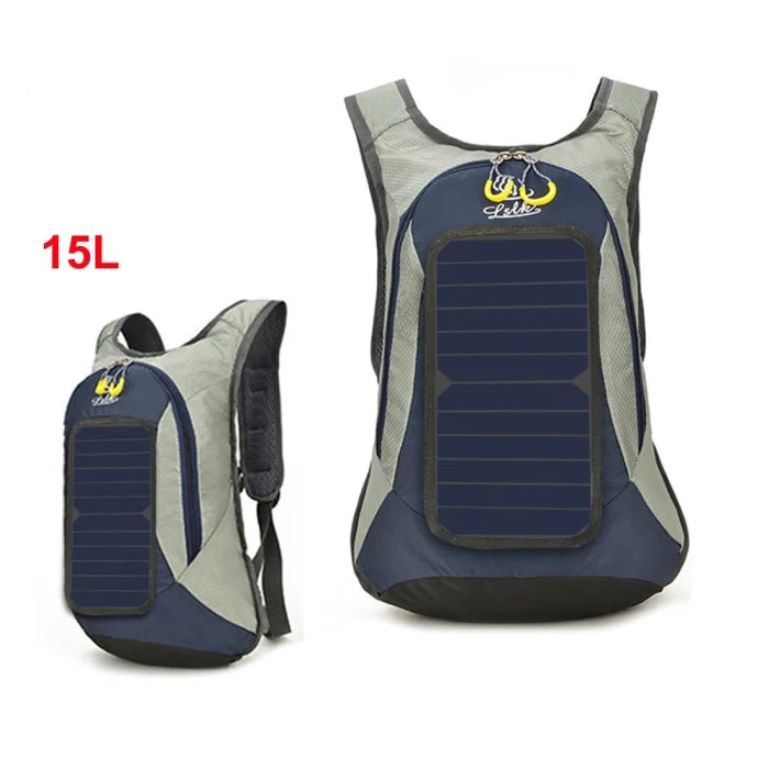 Solar Panel Hiking Backpack - Navy blue