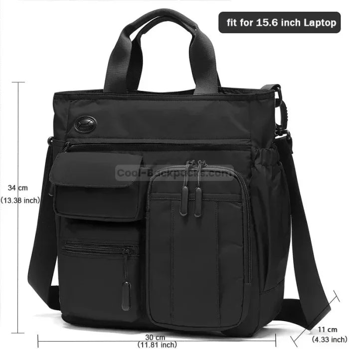 Swiss Messenger Bag - Black shoulder