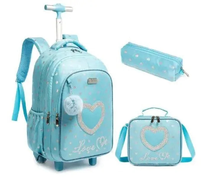 Teal Rolling Backpack