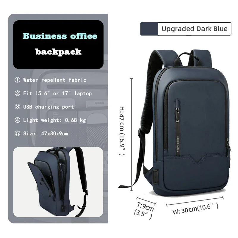 Thin Laptop Backpack - Navy