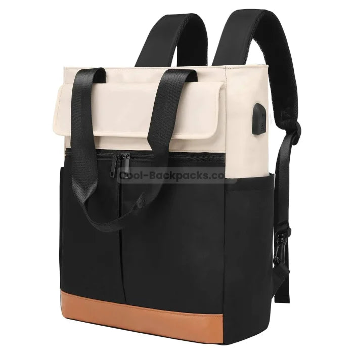 Tote Laptop Backpack - Black