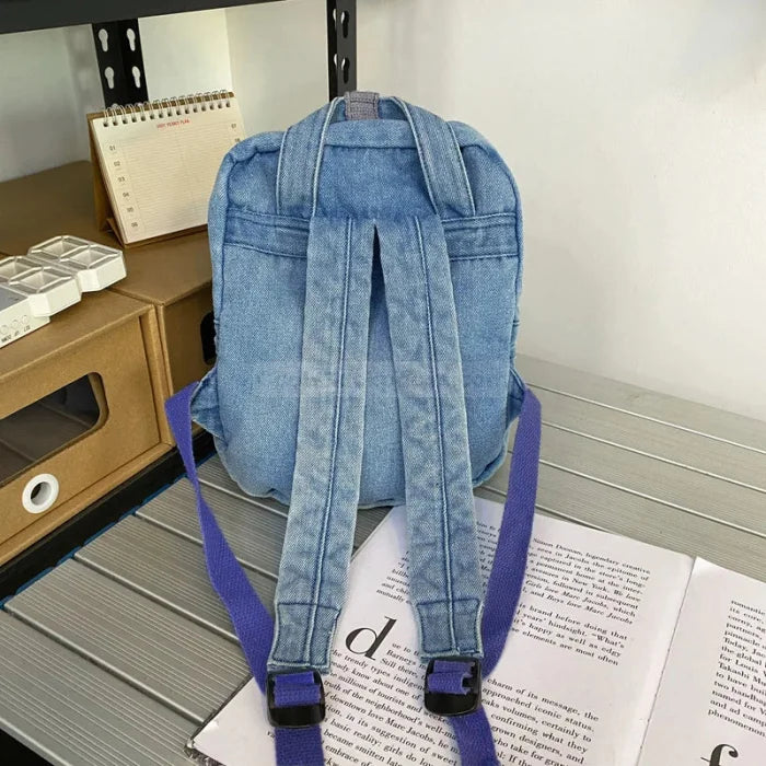 Washed Denim Backpack