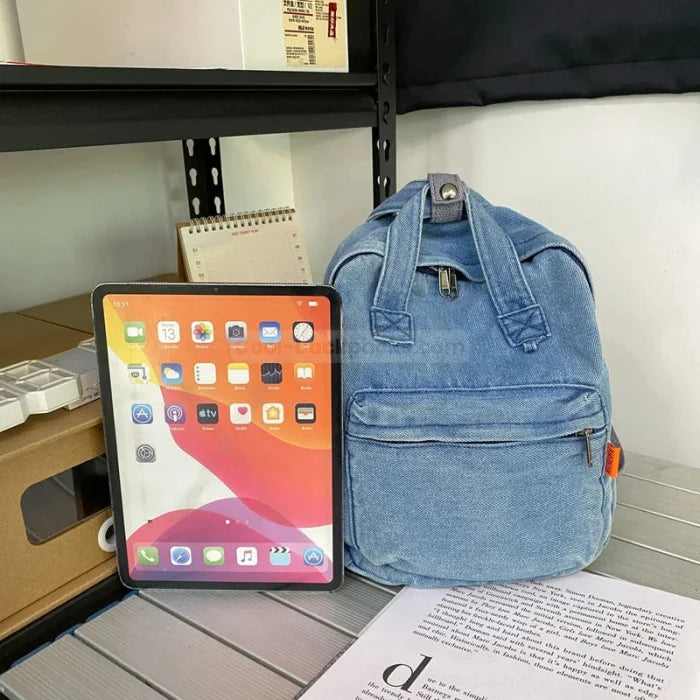 Washed Denim Backpack