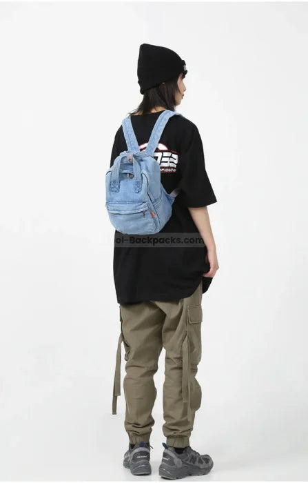 Washed Denim Backpack