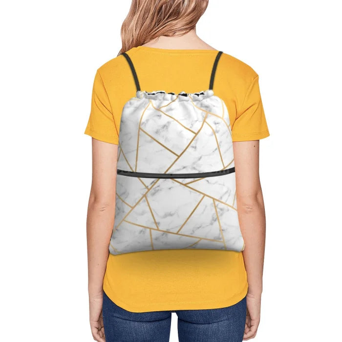 White Drawstring Backpack