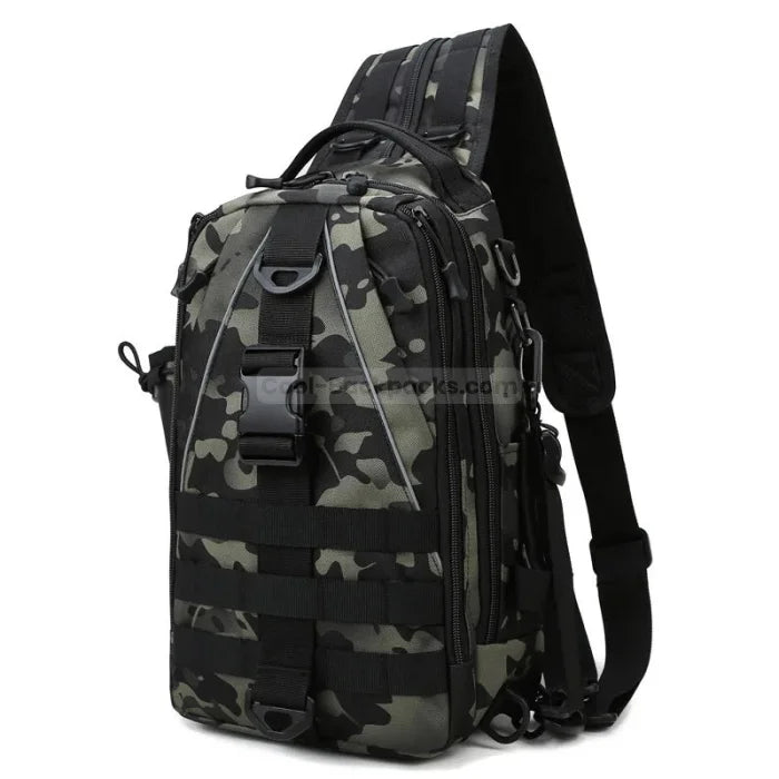 Womens Fishing Backpack - Classic black camo