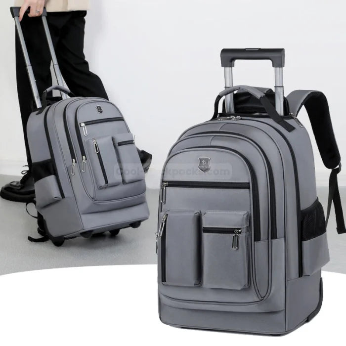 Work Backpack with Wheels - Gray