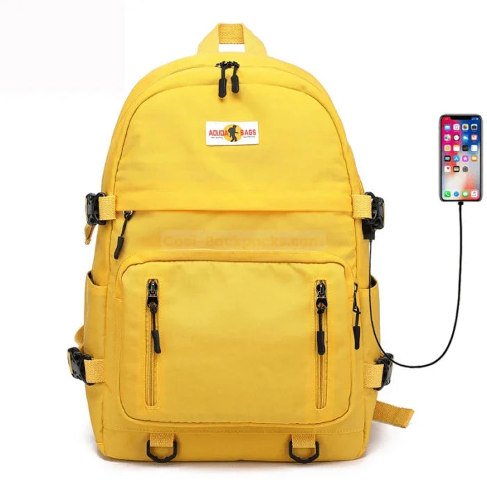 Yellow middle school backpack