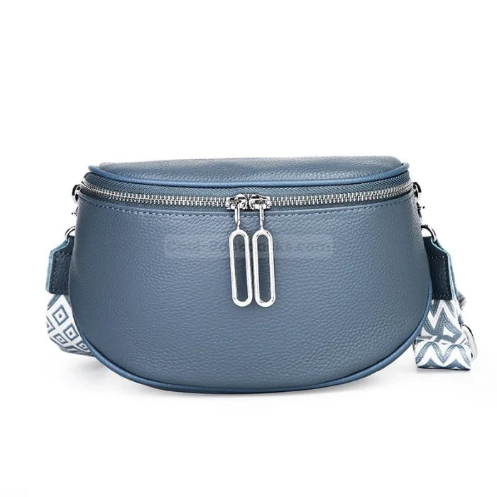 Zip Messenger Bag - Blue